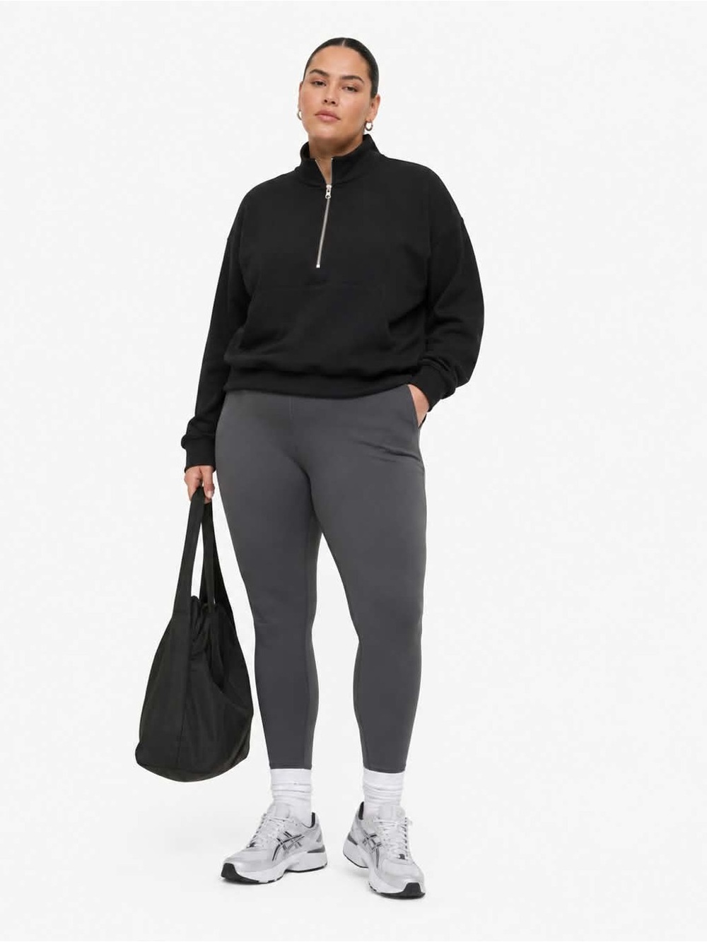 GAP Black Quarter Zip Raglan Sleeve Lightweight Sweatshirt – Size Large GUC